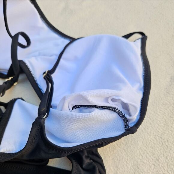 NWOT Meyeeka Womens Scoop Neck Cut Out Lace Up Back High Cut Monokini - Picture 7 of 14